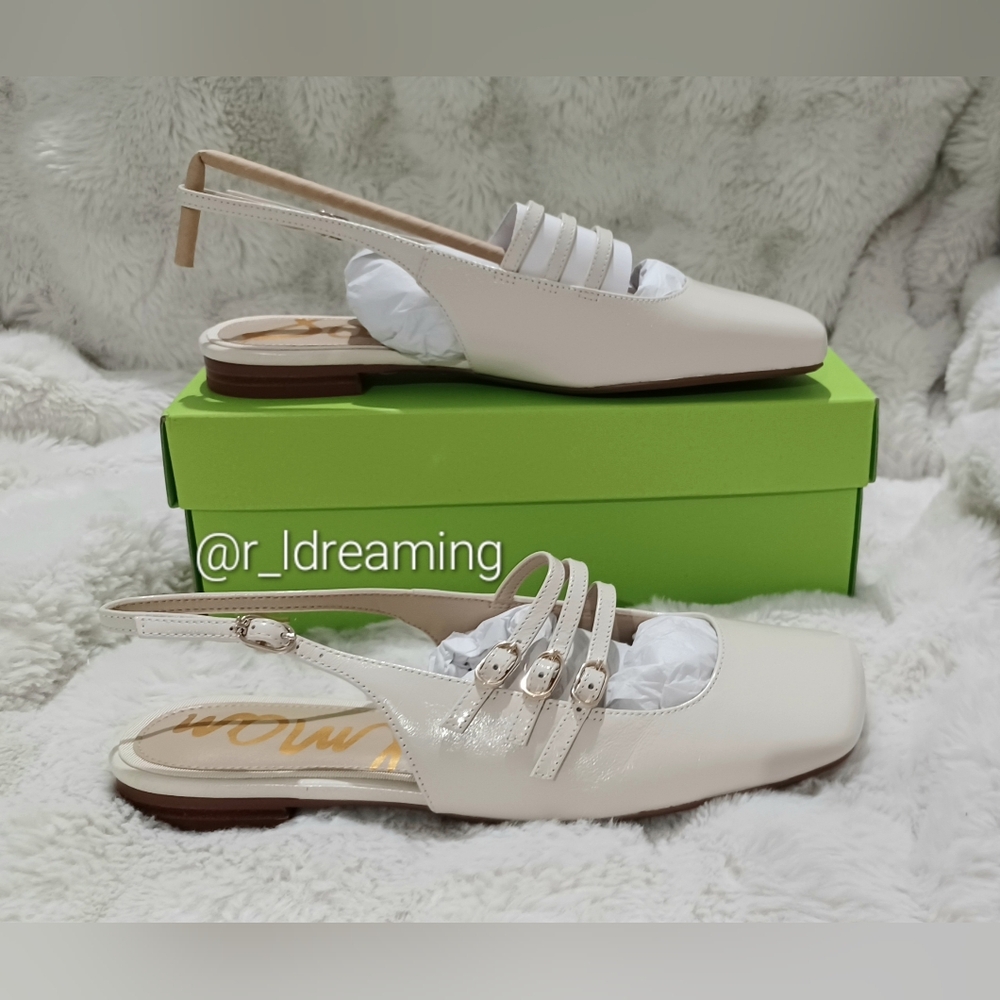NIB Sam Edelman Ilona Slingback Flat Size 7.5 In Ivory - Picture 10 of 14